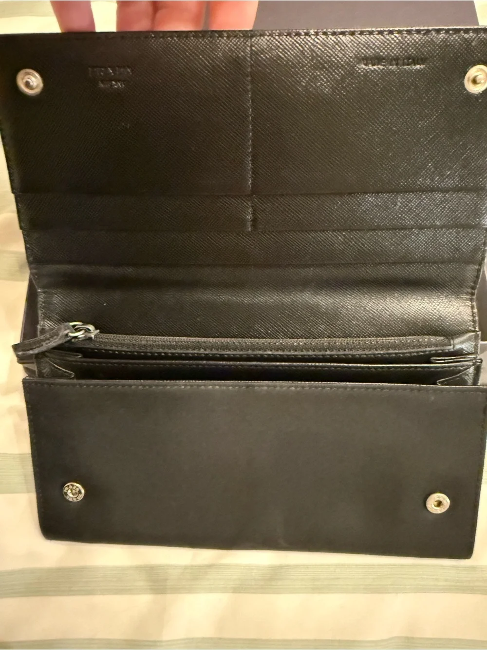 Prada Black Nylon Wallet w/ Prada Box